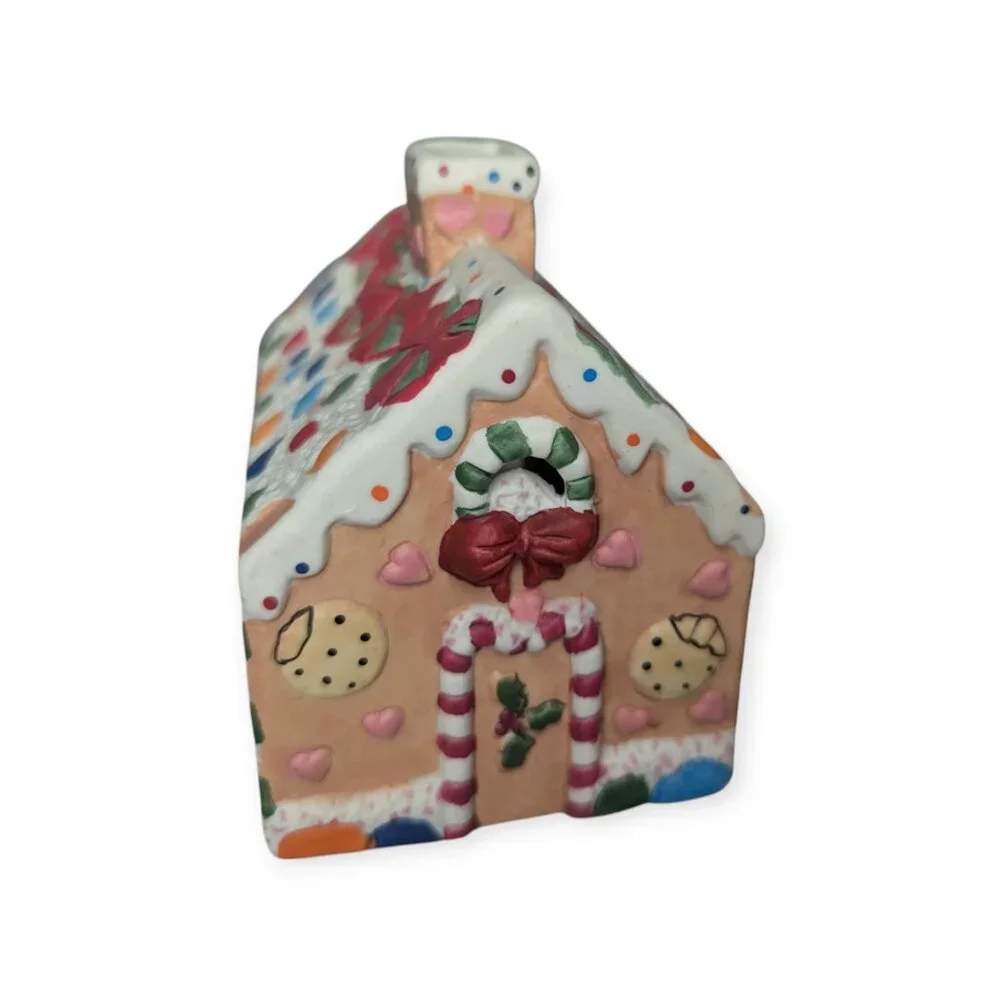 SCC Gingerbread House with Candle Holder Chandelle Porcelain Vintage Christmas